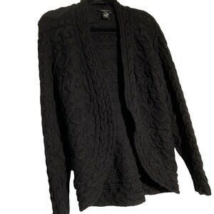 Lafayette 148 Chunky Knit Open Cardigan 100% Wool Size L